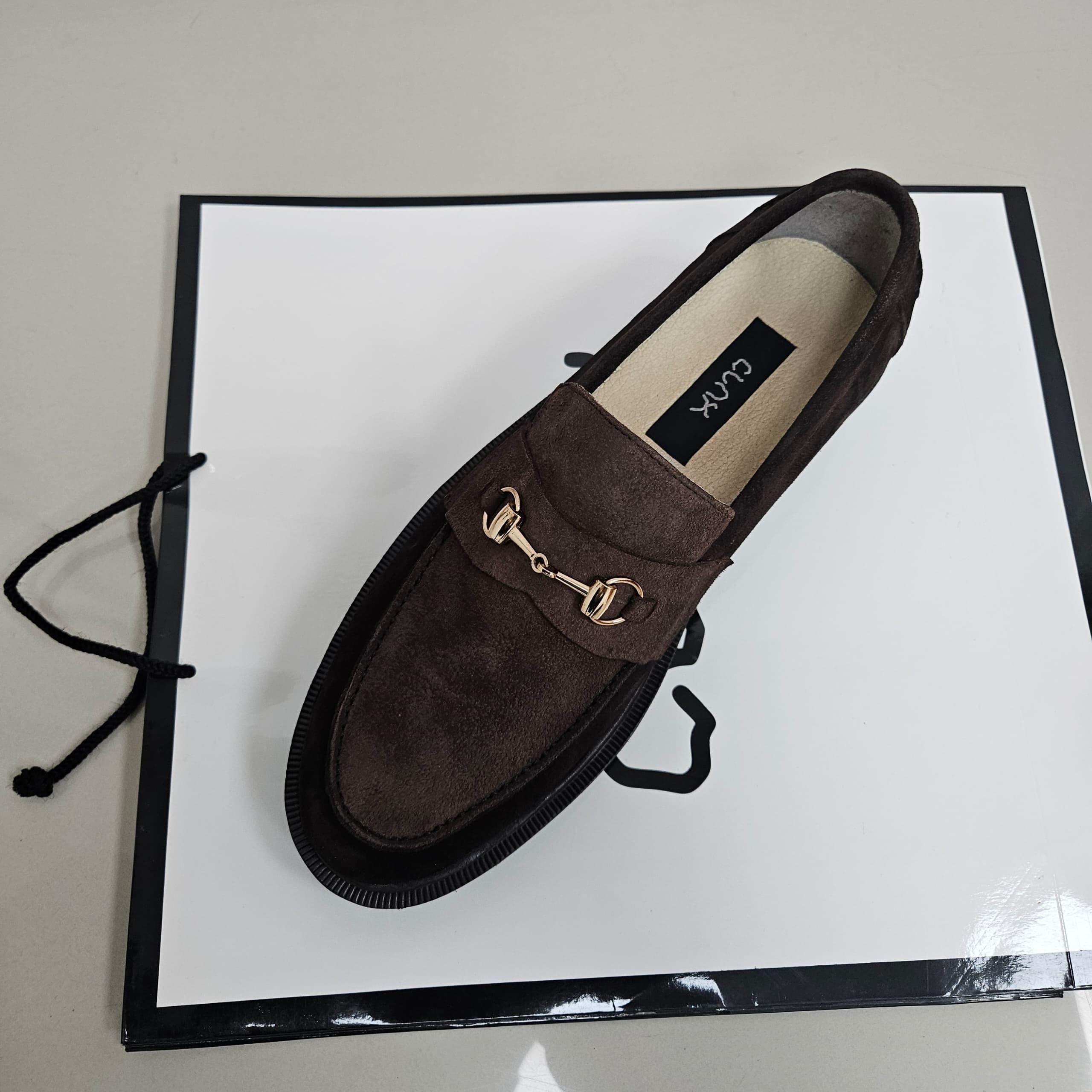 Dark Chocolate Suede Chunky Horsebit Loafers